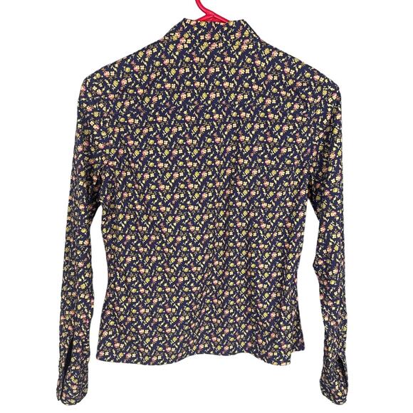 Denim & Supply RL Tomboy Button Up Shirt Navy Mini Floral Size S Retro Style - Picture 2 of 8